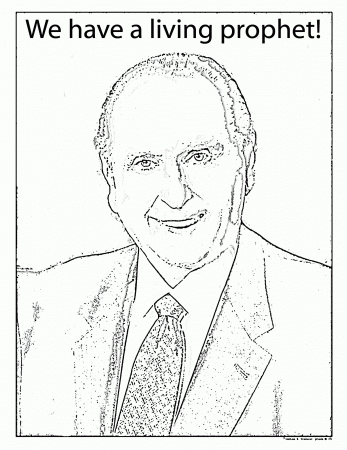 Mormon Share } President Monson Coloring Sheet