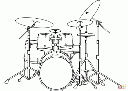 Drum Set coloring page | Free Printable Coloring Pages