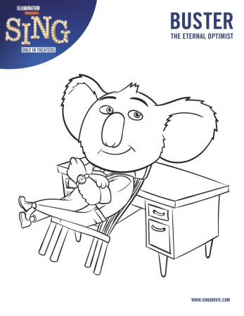 Buster - Sing Movie Coloring Page