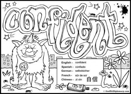Moody Monsters" Coloring Book - Learn to draw graffiti for beginners