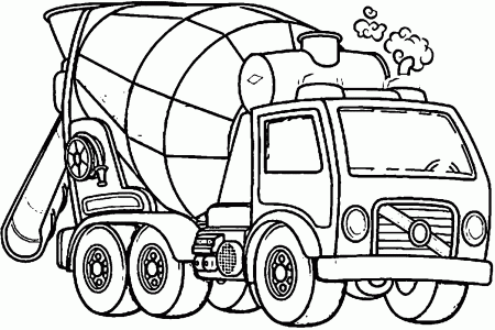 Cement Truck We Coloring Page 03 | Wecoloringpage
