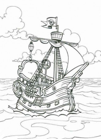 Great Piet Pirate Ship Coloring Pages | Bulk Color