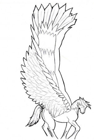 Wide Winged Pegasus Coloring Page - NetArt