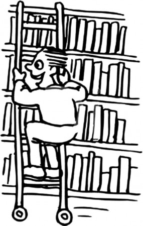Ladder Through A Library Coloring Pages ...colornimbus.com