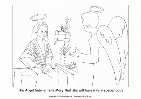 Angel Gabriel And Mary Coloring Sheet - High Quality Coloring Pages
