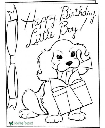 Boy Birthday Card Coloring Pages