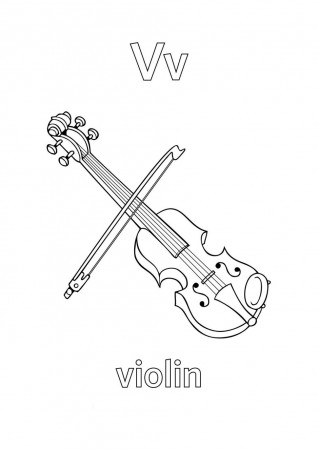 Coloring: Free Printable Alphabet Coloring Plus Violin Vv ...