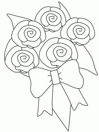 Bouquet Of Flowers Colouring Pages