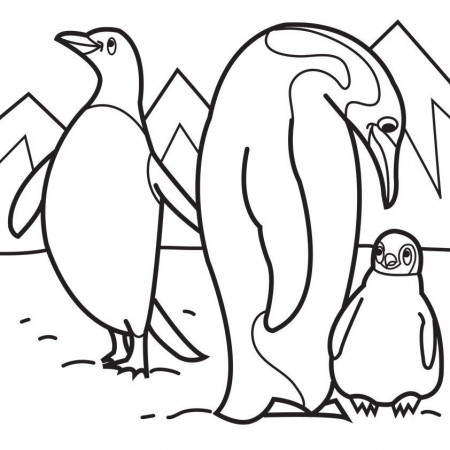 Penguin Family Coloring Page | Image Coloring Pages