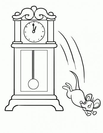 Hickory Dickory Dock, the mouse went out the clock