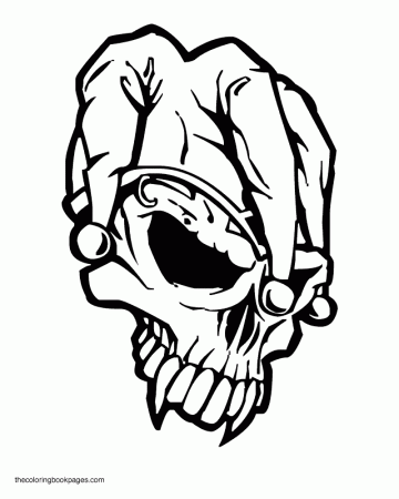 Jester Skull - Skull Coloring Pages