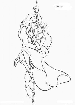 Tarzan coloring pages - Tarzan with his friends