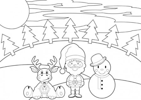 Reindeer Santa And Snowman Christmas Coloring Pages Printable ...