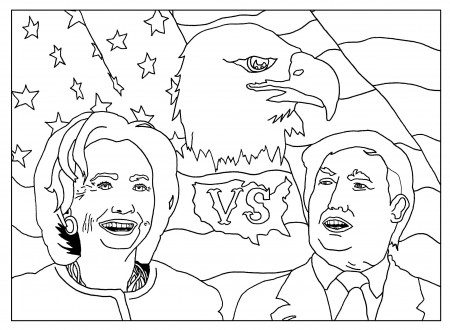 Coloring page inspired by the 2016 US Presidential Elections ...