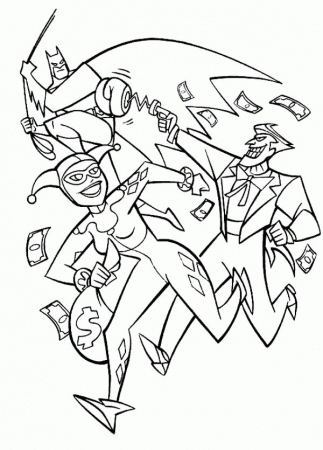 Harley Quinn and Joker Coloring Page