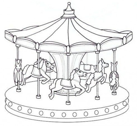 Epic Carousel Coloring Sheet merry go round picture | Coloring pages, Merry  go round, Merry go round carousel