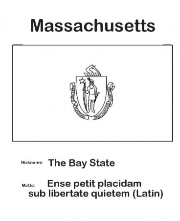 Massachusetts State Flag Coloring Page | USA Coloring Pages ...