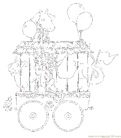 Circus train animals- coloring page | Circus Theme