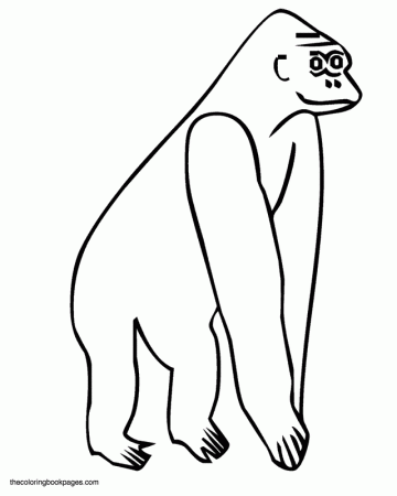 simple gorilla monkey and coloring book pages