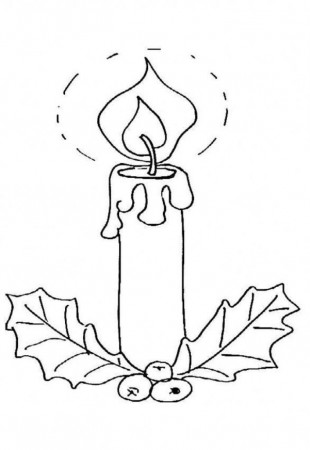 Download Free Coloring Pages For Christmas Candle Bright Or Print 