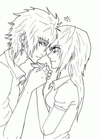 Boy And Girl Kissing Coloring Pages - Anime Couple Coloring Pages - Coloring  Pages For Kids And Adults
