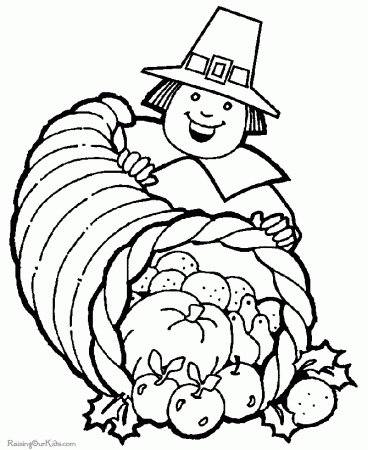 Free Thanksgiving coloring pages - Cornucopia!