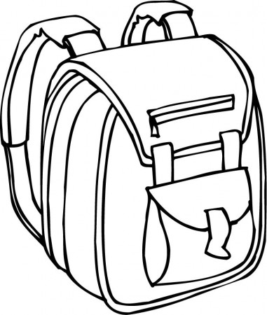 printable outline of a backpack with padded straps - Coloring Point