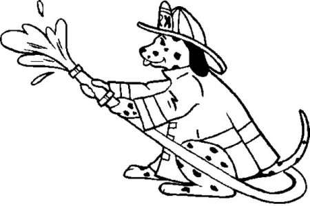 How to Color Fire Dog Holding Fire Hose Coloring Pages : TOODSY COLOR