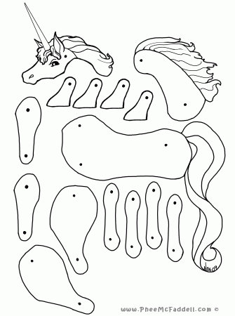Unicorn Puppet Coloring Page