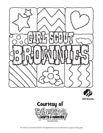 Brownie Girl Scout Coloring Page