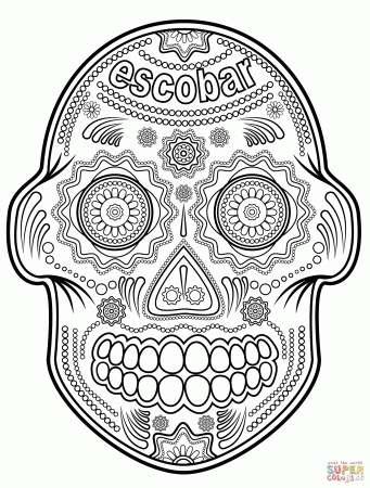 Calavera (Sugar Skull) coloring page | Free Printable Coloring Pages
