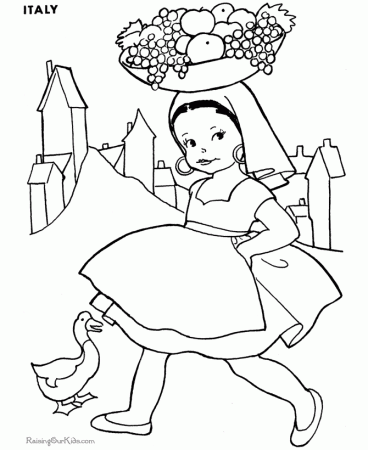Free coloring pages for kids to print | Italy / Wlochy