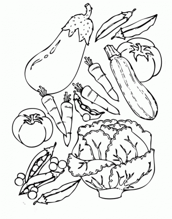 Healthy Food Vegetables Coloring Pages - Vegetables Coloring Pages 