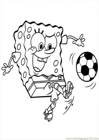 Free Printable Coloring Page Spongebob Soccer 0 Cartoons 