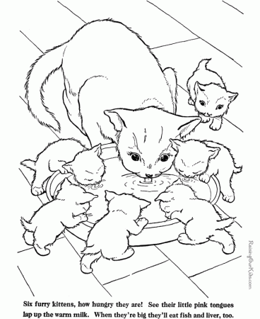 Story of Cats Coloring Page | Kids Coloring Page