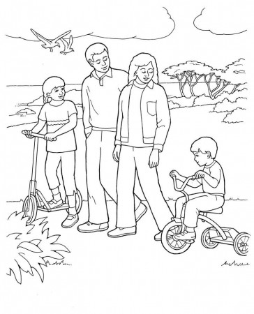 Happy Family Free Images Family Coloring Page