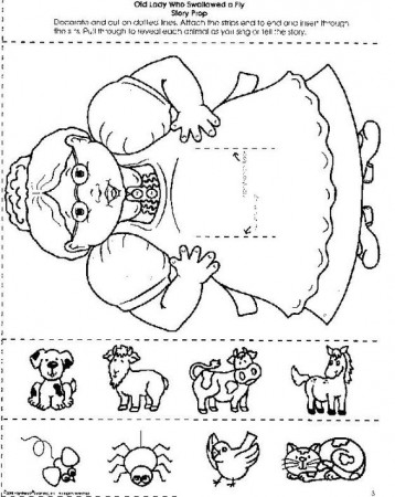 There Old Lady Swallowed Fly Coloring Page