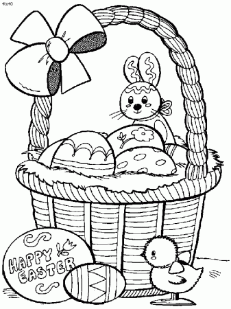 Tattoos Flower: easter eggs in a basket colouring pages