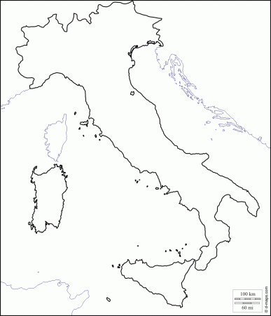 Free Blank Outline Maps of Italy