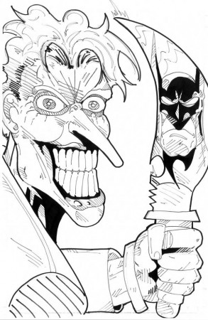 Scary Joker with Knife Coloring Page - NetArt