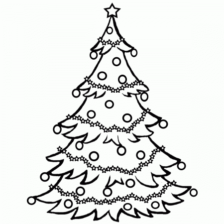 Coloring Page Christmas Tree - Coloring Pages for Kids and for Adults