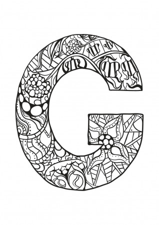 Alphabet to download for free : G - Alphabet Kids Coloring Pages