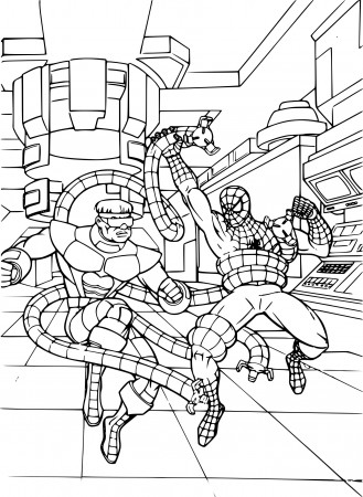 Spiderman And Doctor Octopus coloring page - free printable coloring pages  on coloori.com