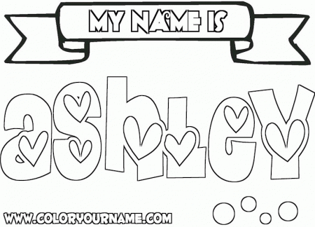 Ashley name coloring page