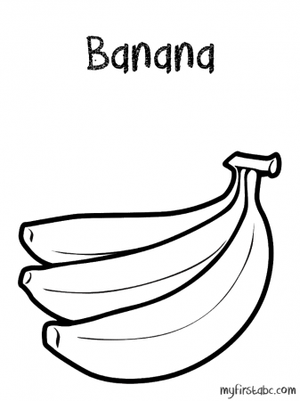 Banana Coloring Page - My First ABC