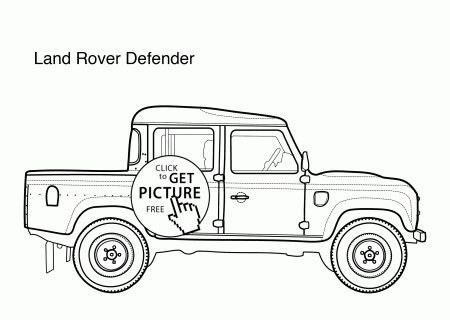 Super car Land Rover Defender coloring page for kids, printable free