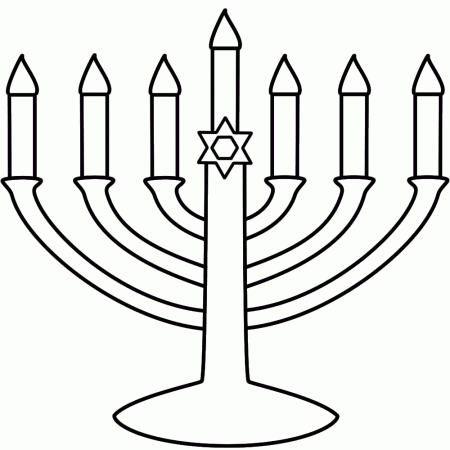 Menorah with seven candles - Coloring Page (Hanukkah)
