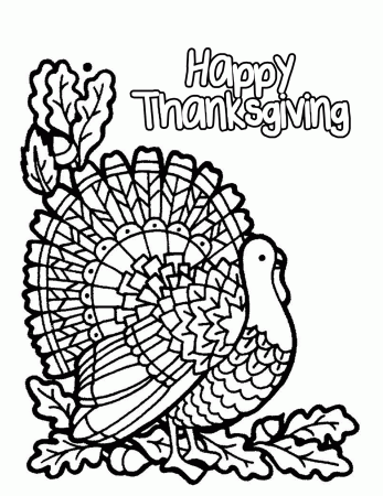 Turkey Said Happy Thanksgiving Coloring Pages For Kids | Holidays ...
