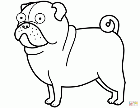 Pug Dog coloring page | Free Printable Coloring Pages
