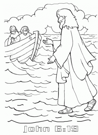 Jesus Walking On Water Coloring Page Coloring Pages Hello Kitty | Sunday  school coloring pages, Jesus coloring pages, Peter walks on water